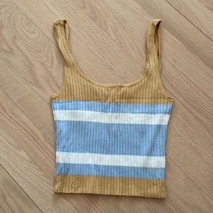 Lottie miss rib knit stripped cropped tank top S